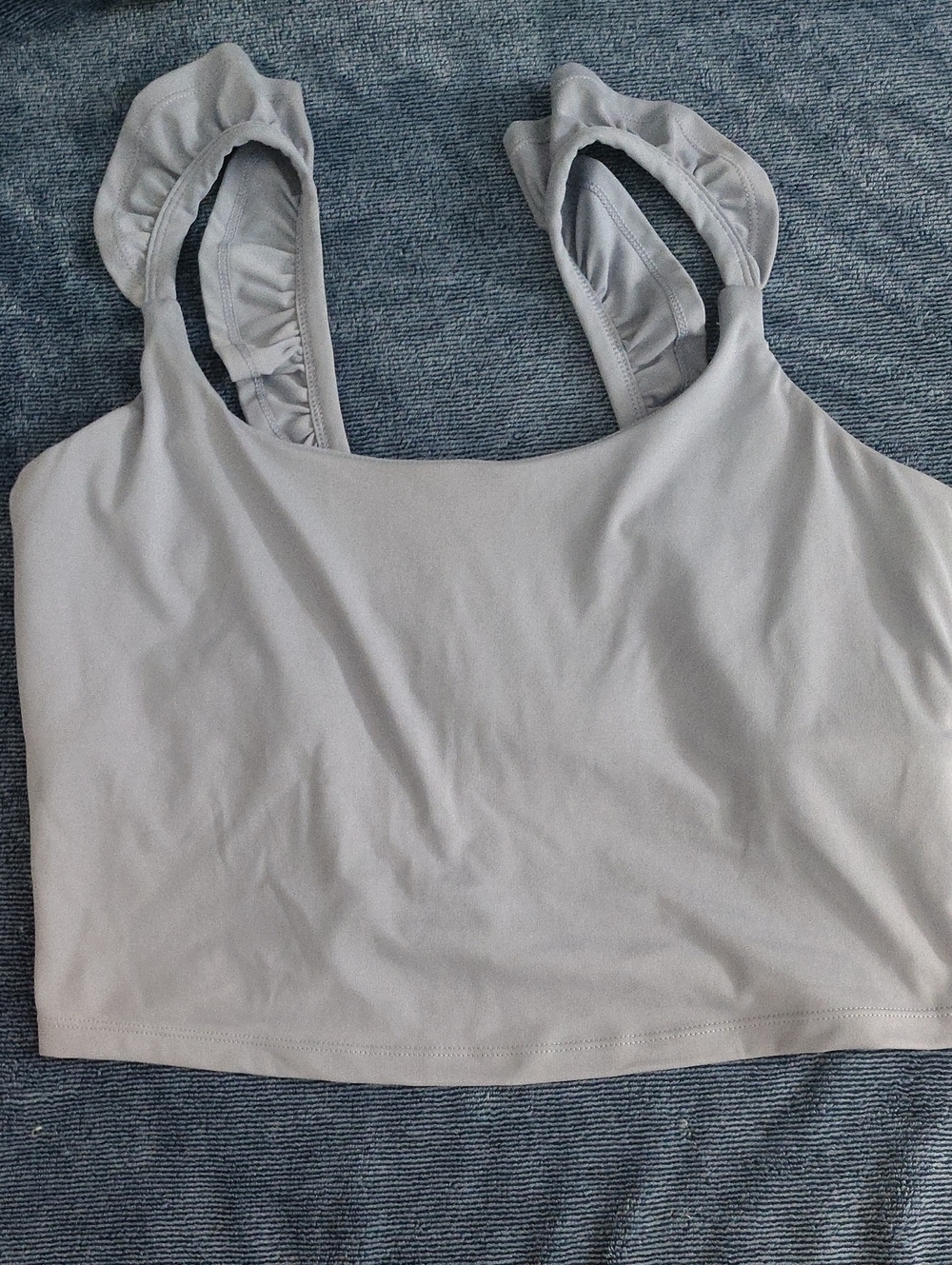 Muted Purple Blogilates Ruffled Strap Cropped Tank